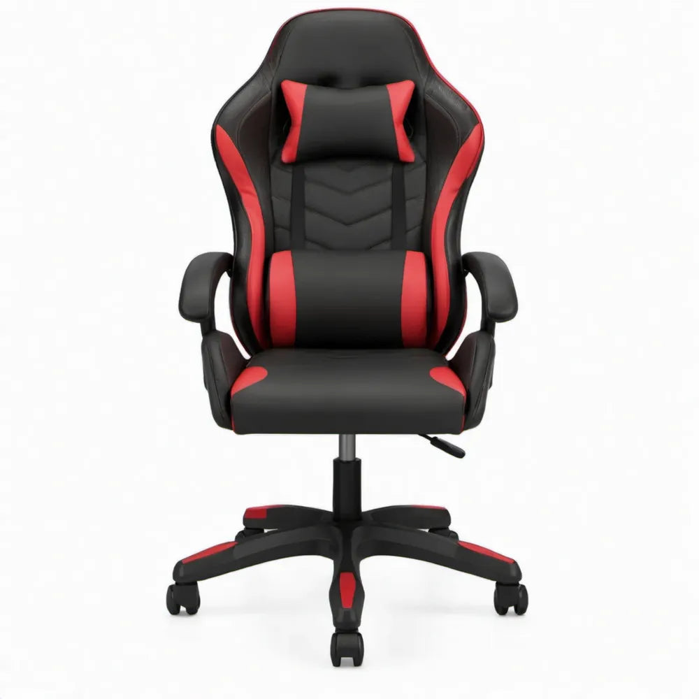 Gamingstoel met hoge rugleuning, zwart/rood, 65 x 65 x 118-128 cm
