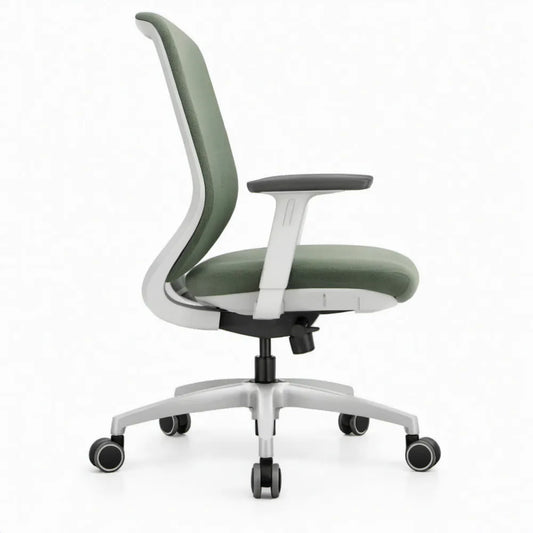 Ergonomische bureaustoel met armleuningen, groen/wit/zwart, 64 x 64 x 112-122 cm