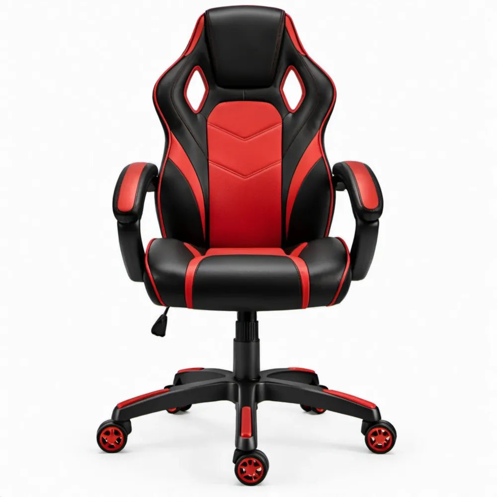 Verstelbare gamingstoel van kunstleer in zwart/rood, 62 x 62 x 110-120 cm