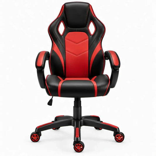 Verstelbare gamingstoel van kunstleer in zwart/rood, 62 x 62 x 110-120 cm